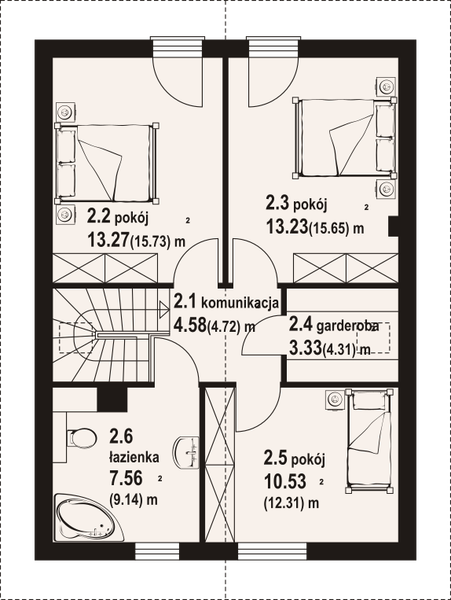 Poddasze projektu Grodziec a3 dws