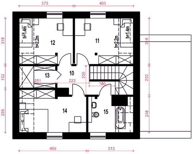 Poddasze projektu Daktyl II z garażem 1-st. [A]