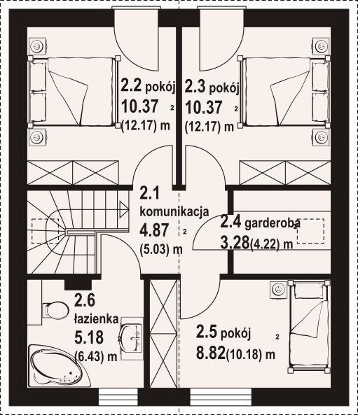 Poddasze projektu Grodziec bb 70