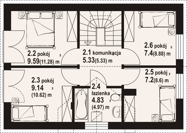 Poddasze projektu Żarki bb 70