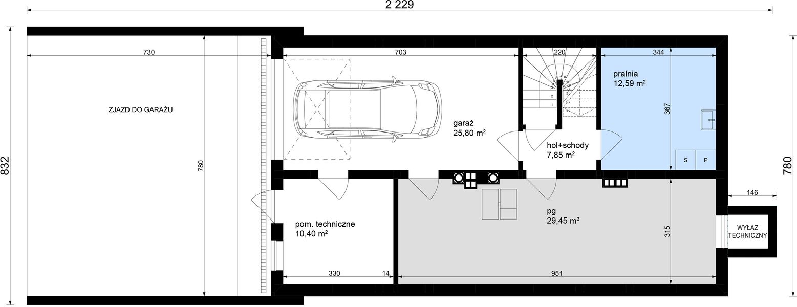 Piwnica projektu Dom na Sosnowej