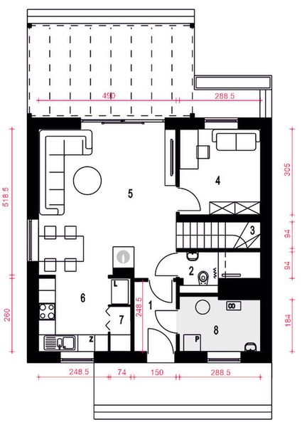 Parter projektu Daktyl II bez garażu [B]