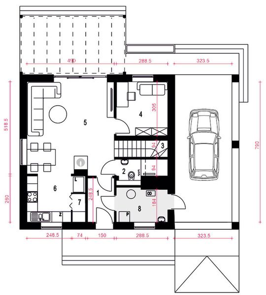 Parter projektu Daktyl II z wiatą [A1]