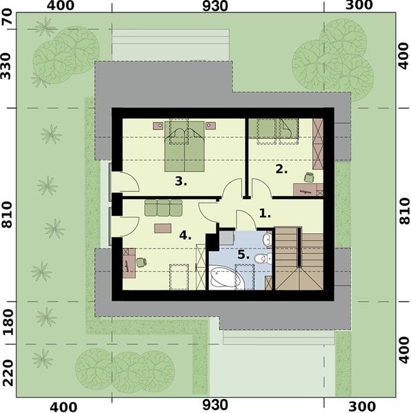 Poddasze projektu Santorini 2