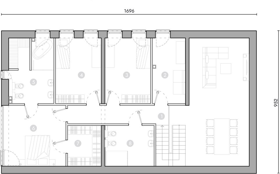 Piętro 1 projektu Samowystarczalny Asymetryczny