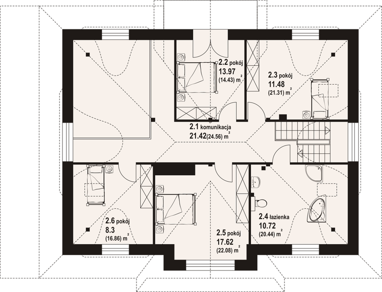 Poddasze projektu Chmielniki średnie dw 29