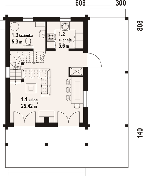 Parter projektu Gajówko 13 dw