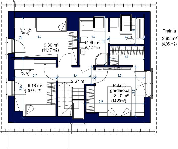 Poddasze projektu Domidea 68