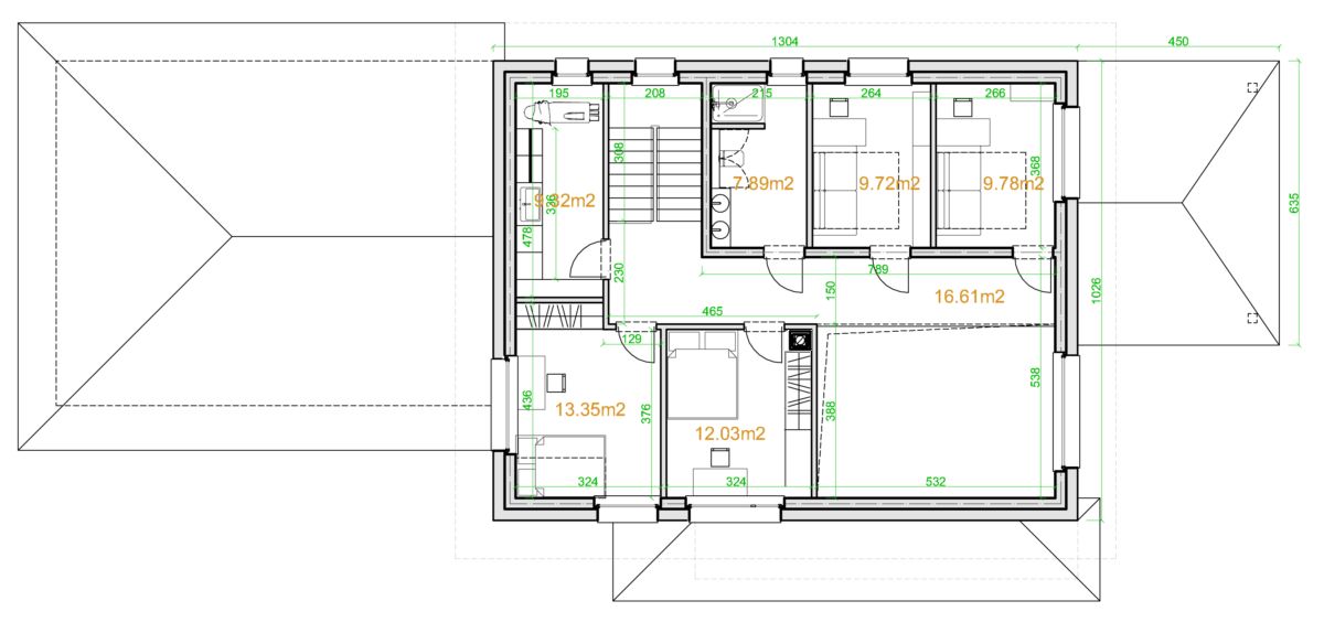 Piętro 1 projektu eko Typowy 71