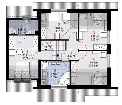 Poddasze projektu Tosia Nano Duo (1847)