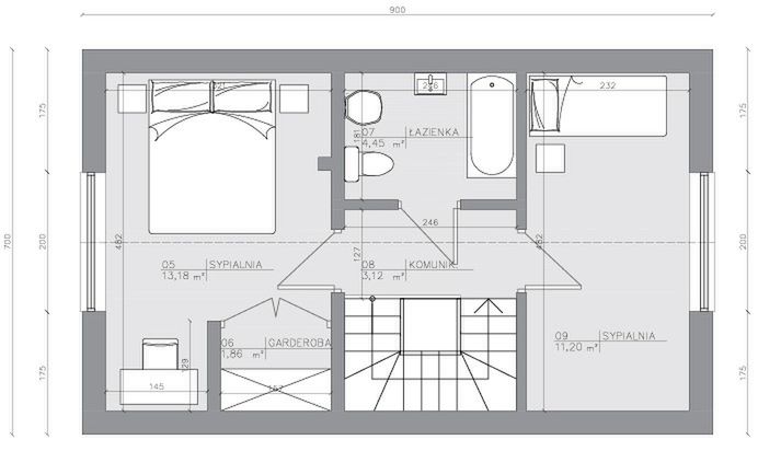 Poddasze projektu Dom szkieletowy Family Smart 50