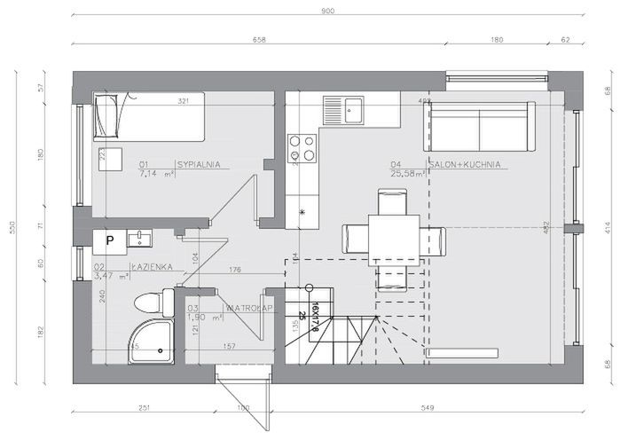 Parter projektu Dom szkieletowy Mezzanine Smart 50