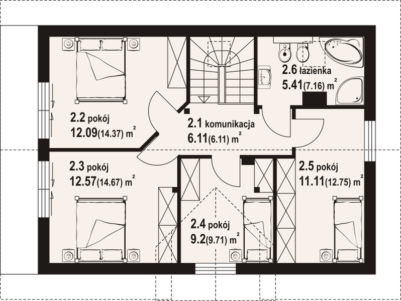 Poddasze projektu Orłowo a3 dws