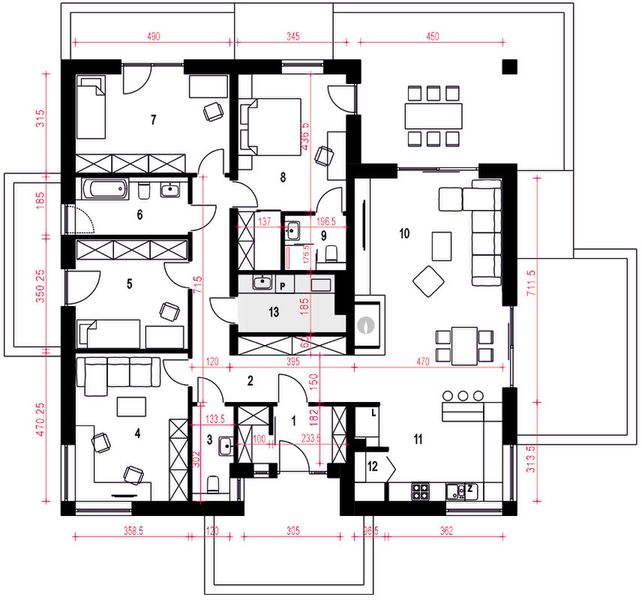 Parter projektu Aura II bez garażu [B]