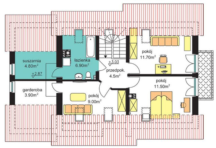 Poddasze projektu BW-03 wariant 10