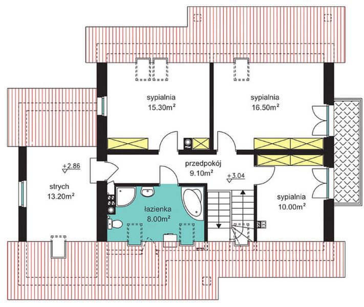 Poddasze projektu BW-46 wariant 1