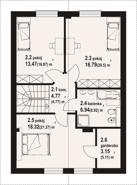 Poddasze projektu Gładyszów 14