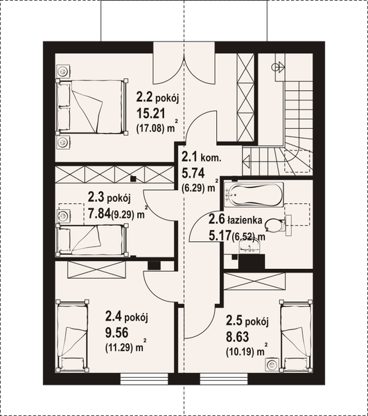 Poddasze projektu Gronów a3 dw