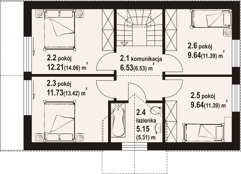 Poddasze projektu Żarki a3 pcr