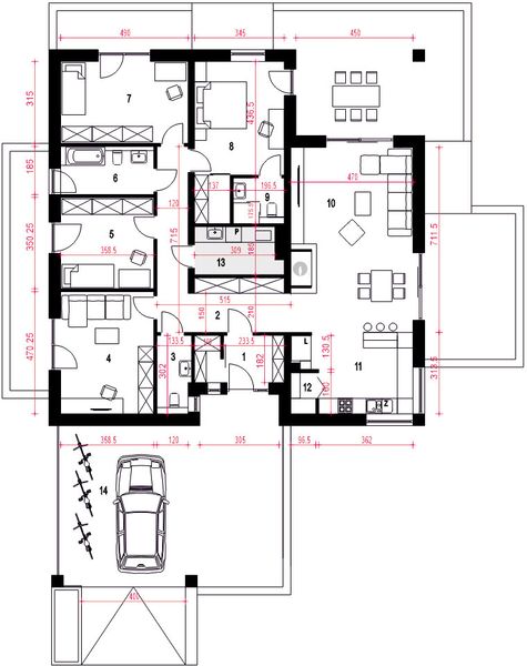Parter projektu Aura II z wiatą [A1]