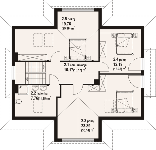 Poddasze projektu Bukowina 59 dw