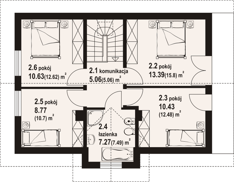 Poddasze projektu Modrowo a3 dws