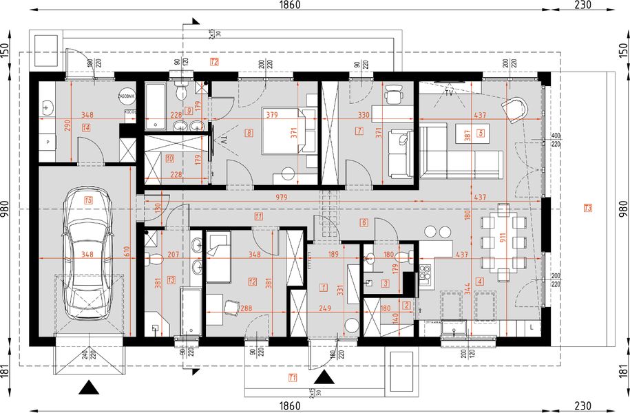 Parter projektu D332 - wersja drewniana