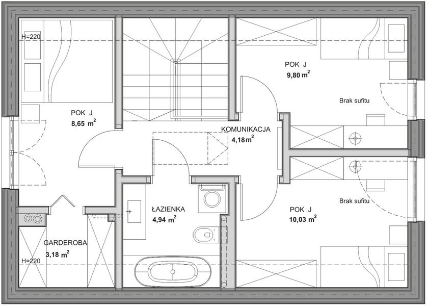 Poddasze projektu Dom prefabrykowany całoroczny Mini