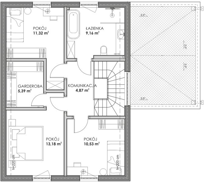 Poddasze projektu Dom prefabrykowany całoroczny Sensation II