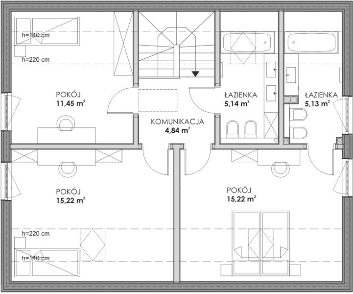 Poddasze projektu Dom prefabrykowany całoroczny Combino C