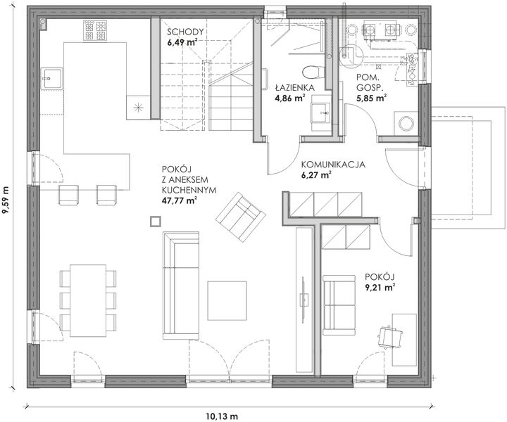 Parter projektu Dom prefabrykowany całoroczny Widny