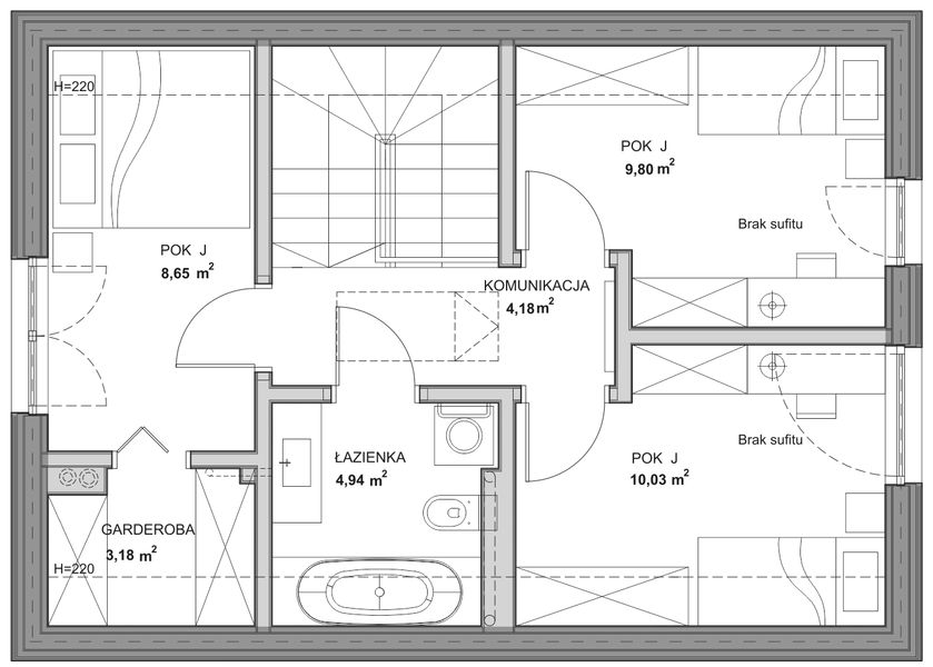 Poddasze projektu Dom prefabrykowany całoroczny Mini 2