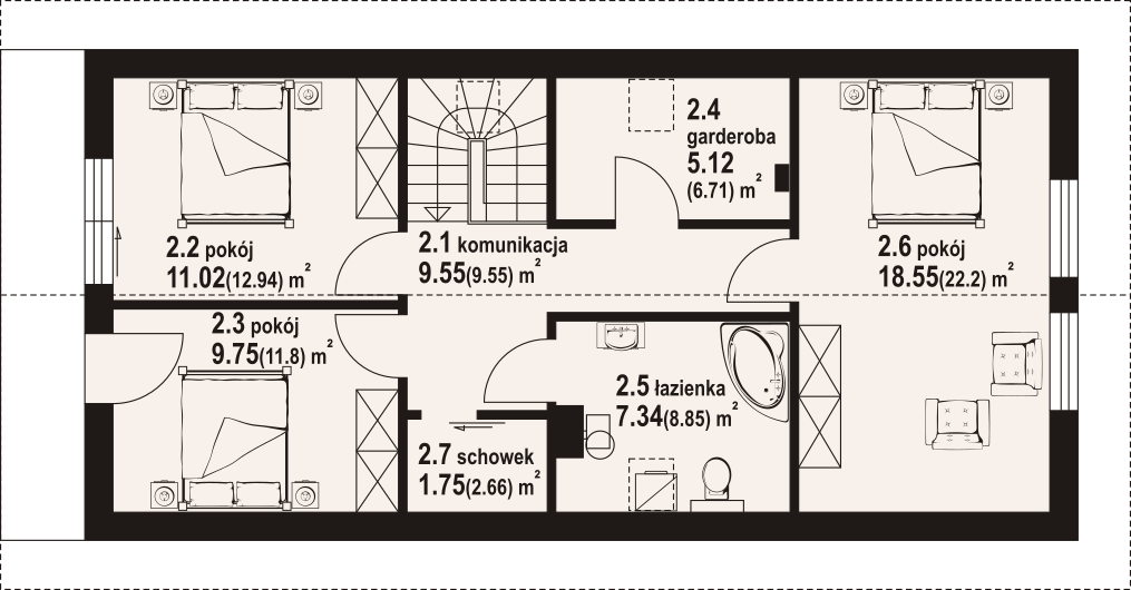 Poddasze projektu Bartkowo ag m