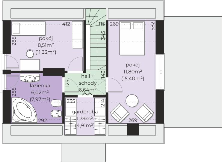 Poddasze projektu Dom przy Imbirowej 8