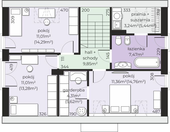 Poddasze projektu Dom przy Alabastrowej 62