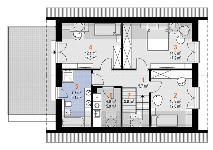 Poddasze projektu Jagoda Prima (1854)