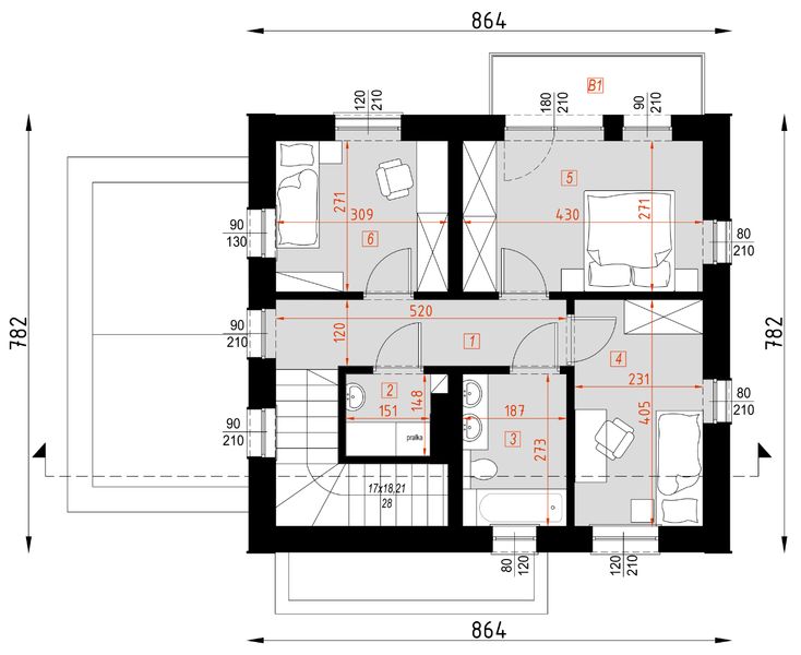 Piętro 1 projektu D334A