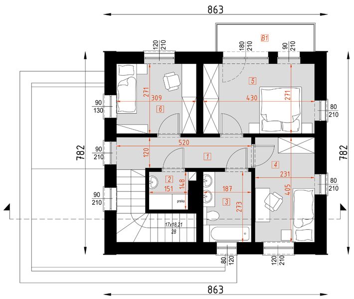 Piętro 1 projektu D334B