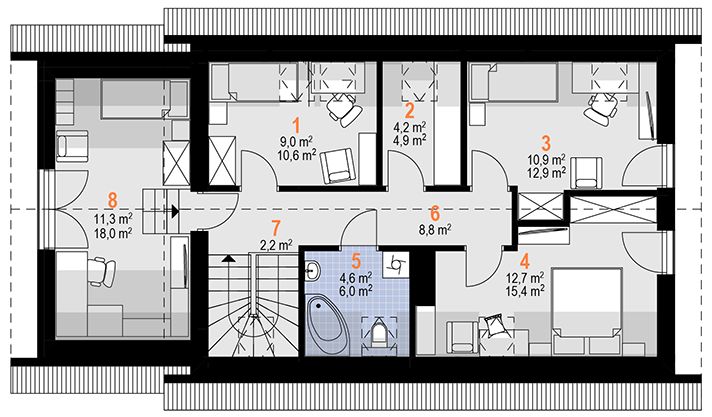 Poddasze projektu Dino Prima (1858)