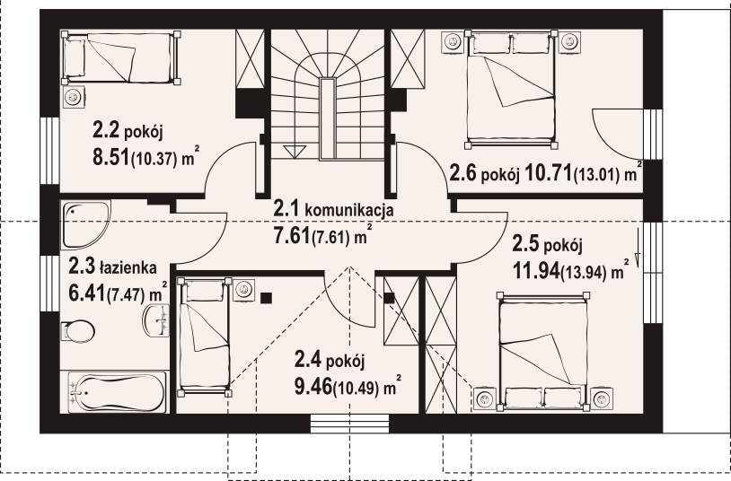 Poddasze projektu Miłowo a3 dw