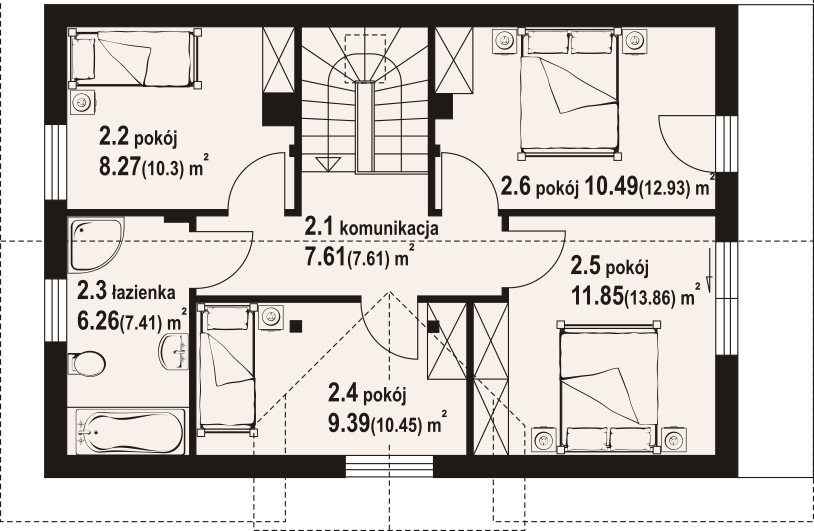 Poddasze projektu Miłowo a3 dws