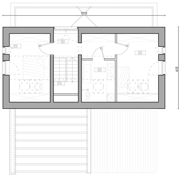 Piętro 1 projektu Samowystarczalny 2Bryły W