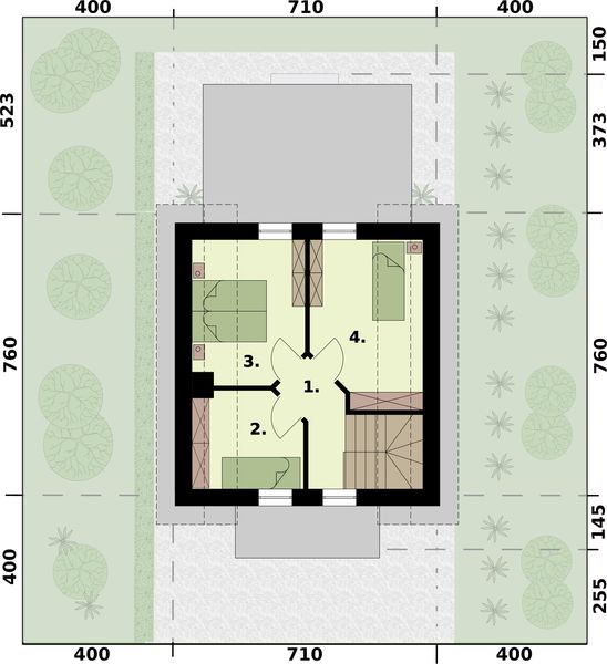 Poddasze projektu Orlean 3 C dom mieszkalny, całoroczny