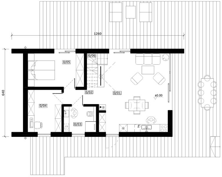 Parter projektu Polny 2 - drewniany