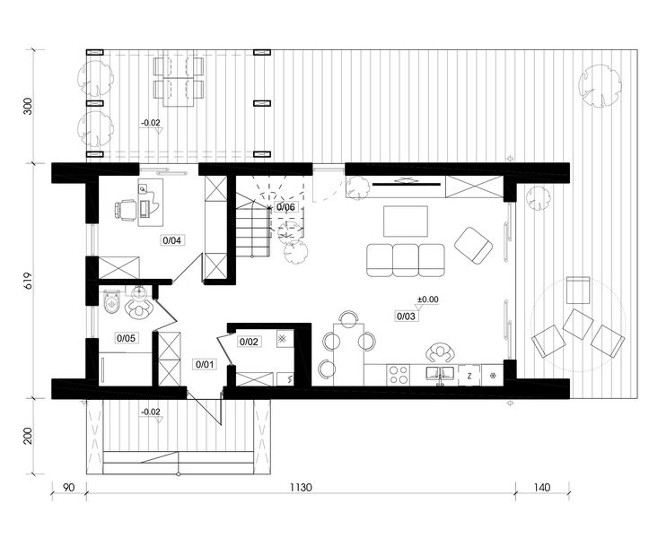 Parter projektu Stodoła 2 - drewniany