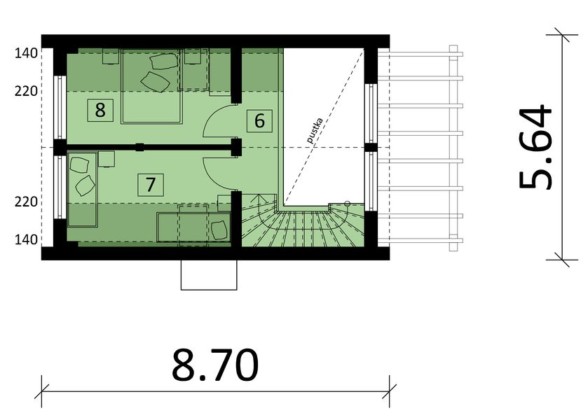 Poddasze projektu Ka157 war.1 Sz