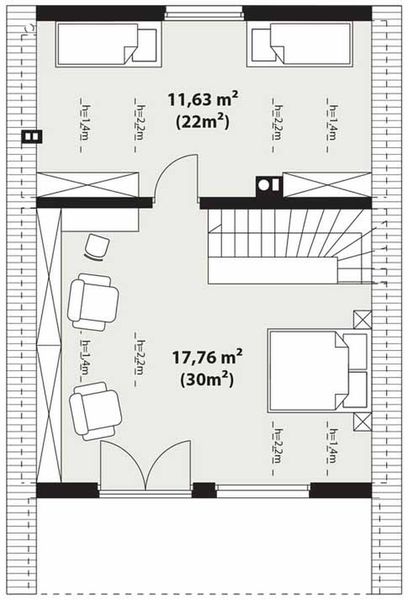 Poddasze projektu Erna 2 drewniana