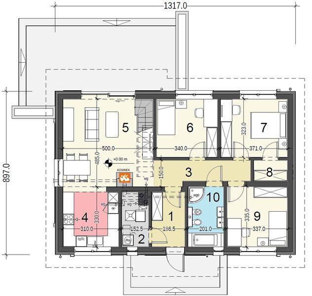 Parter projektu Terrier 7 bez garażu