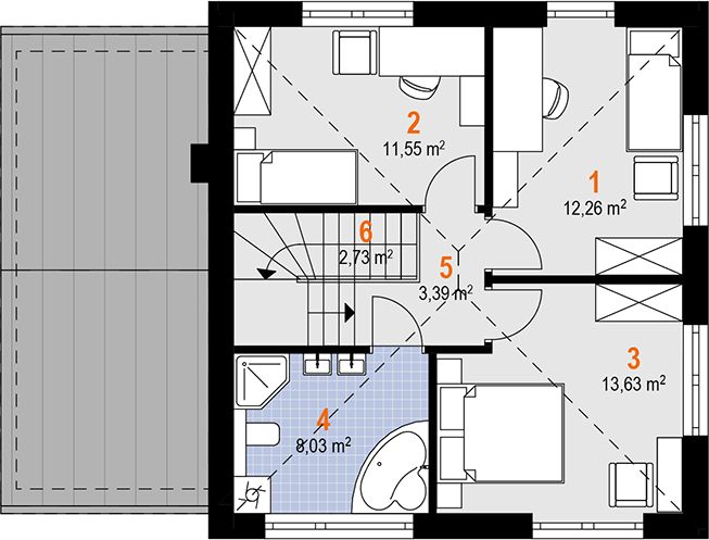 Piętro 1 projektu Topaz Nano Duo (1863)