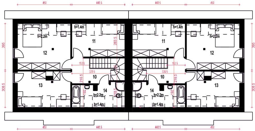 Poddasze projektu Morwa bez garażu bliźniak [B-BL]